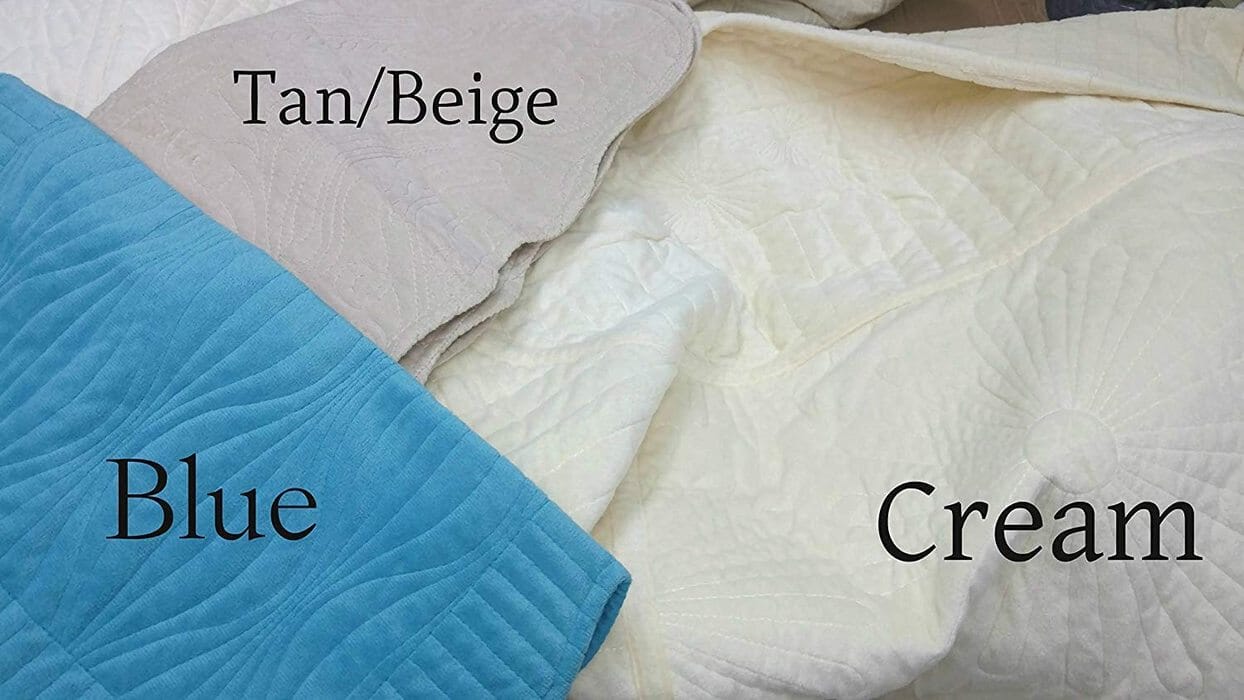 Tache Super Soft Cream Scalloped Good Vibration Quilted Fleece Bedspread Set (DXJ109041-3)