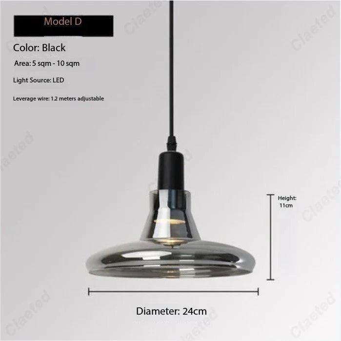 European Modern Minimalist LED Glass Chandelier Bar Restaurant Living Room Coffee Shop Bedroom Decorative Lighting
