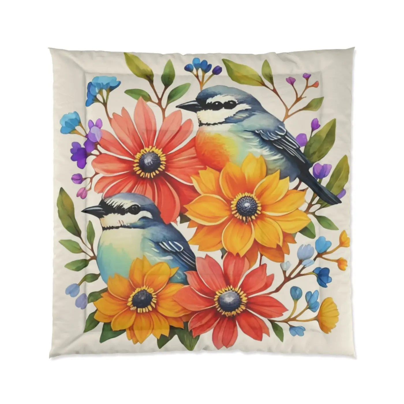 Floral Comforter – Soft Polyester Bedding - Dipaliz