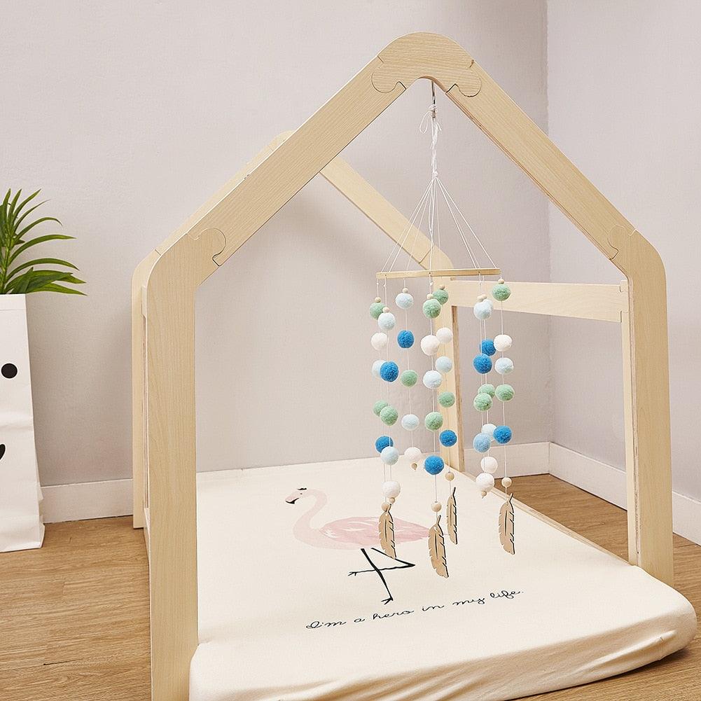 Dream Catcher Decoration Home Wind Chime Bed Bell Children's Girls Room Decor Newborn Baby Bed Bell Dream Catcher String Pendant Kids Room Decoration Wooden Wind Chime Bed Bell Nursery Crib Bed Bell Baby Bedroom Ceiling Woven Beads Wind Chime