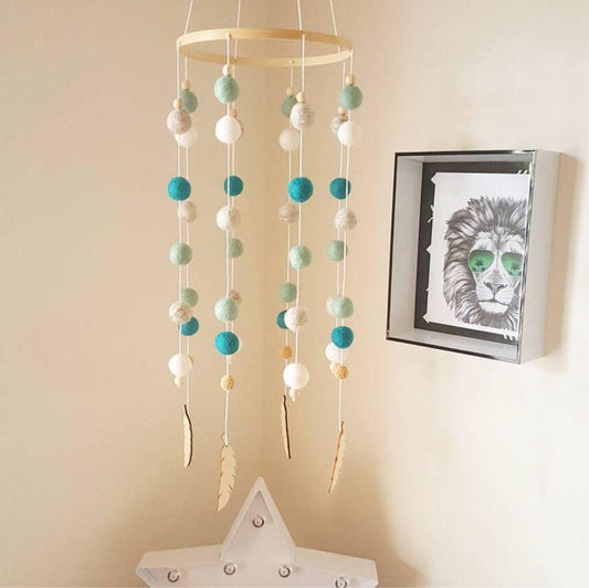 Dream Catcher Decoration Home Wind Chime Bed Bell Children's Girls Room Decor Newborn Baby Bed Bell Dream Catcher String Pendant Kids Room Decoration Wooden Wind Chime Bed Bell Nursery Crib Bed Bell Baby Bedroom Ceiling Woven Beads Wind Chime