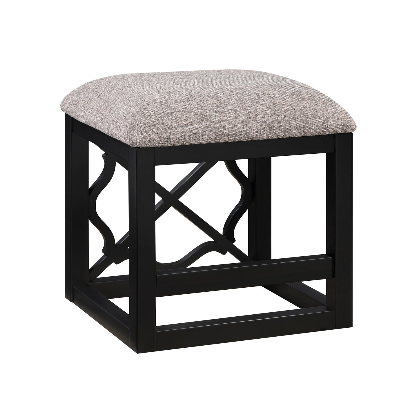Desks and Stool Set 3pc Black Finish Rolling Desk with Casters, 2 Charging ports Home Office Furniture