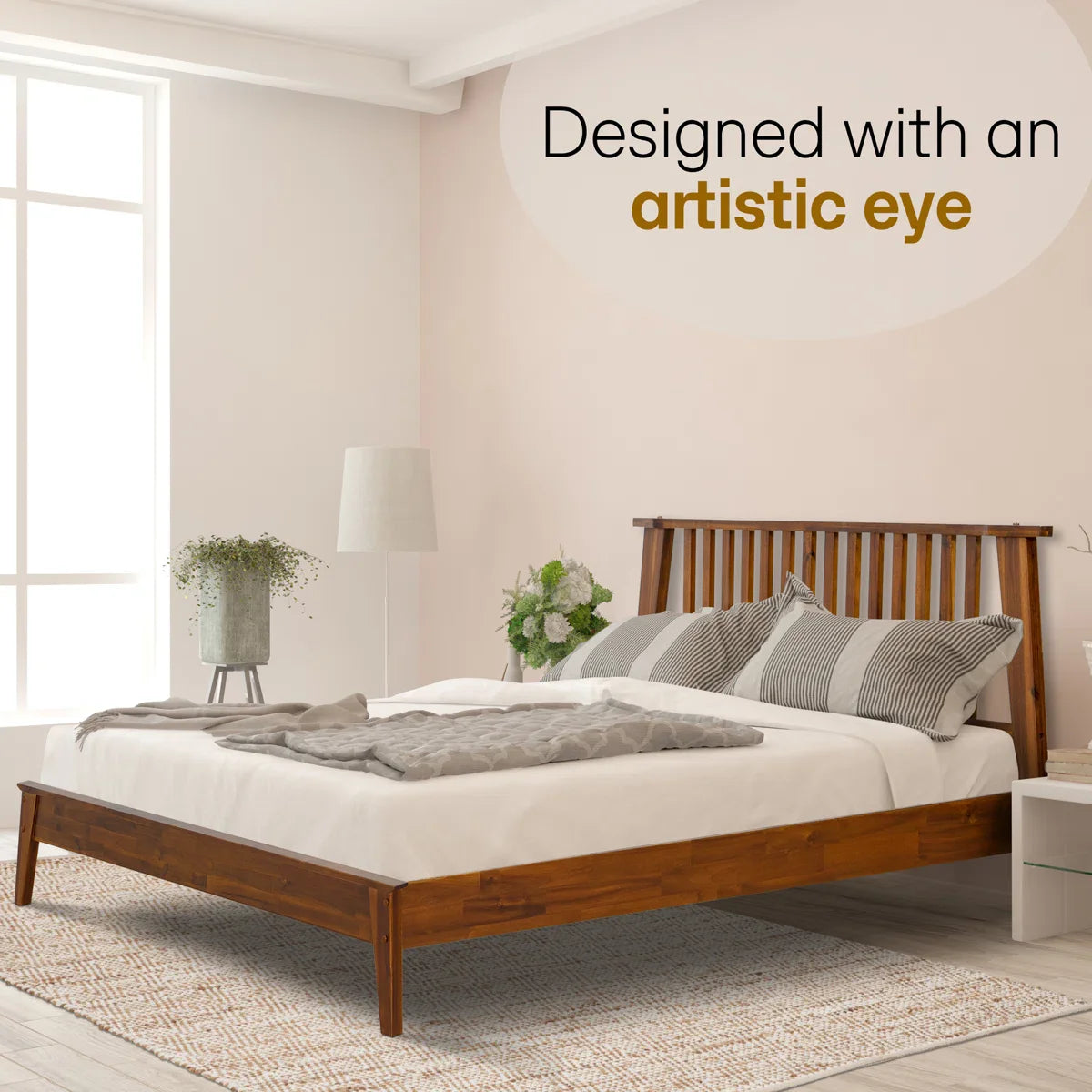 Kaylin Solid Wood Bed Frame