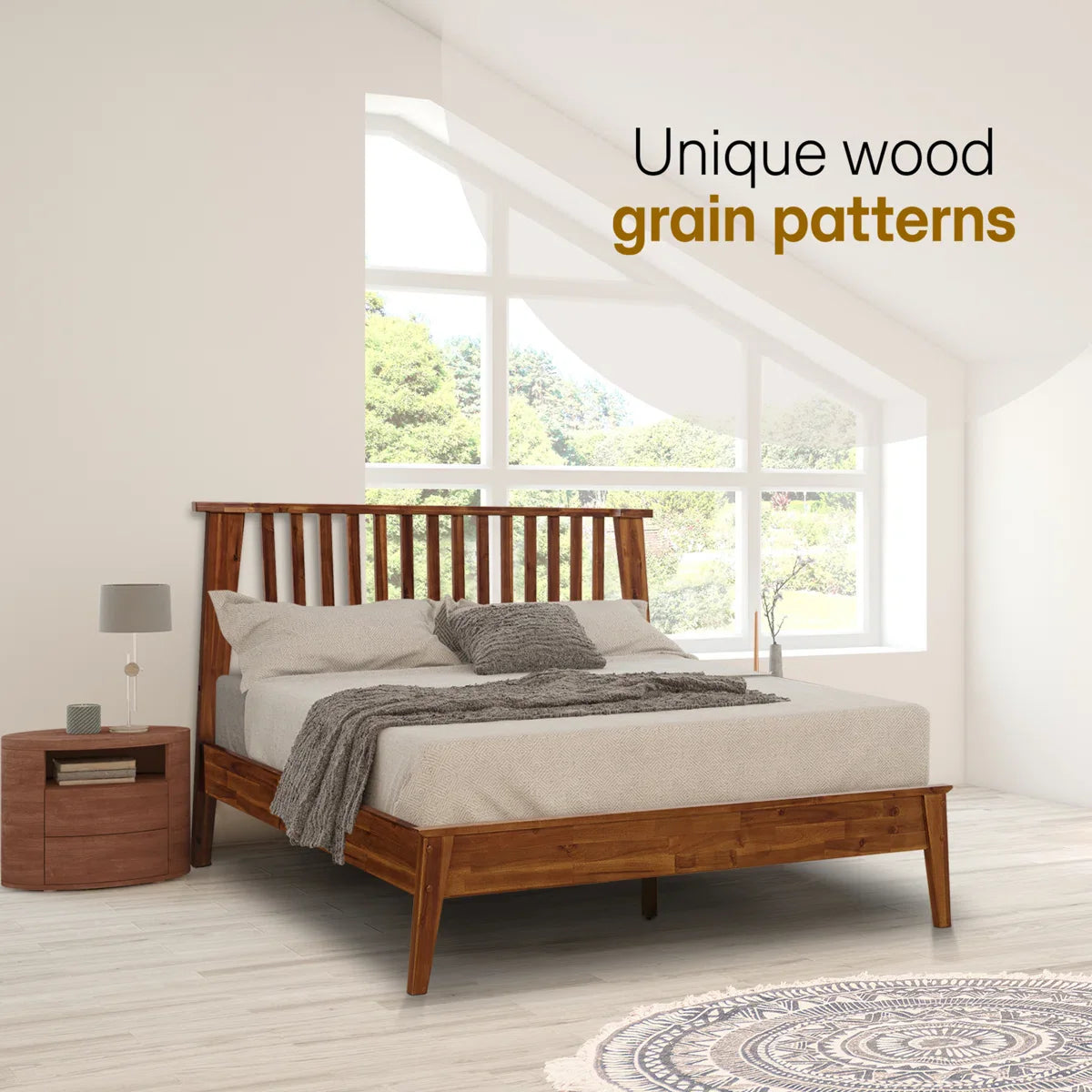 Kaylin Solid Wood Bed Frame