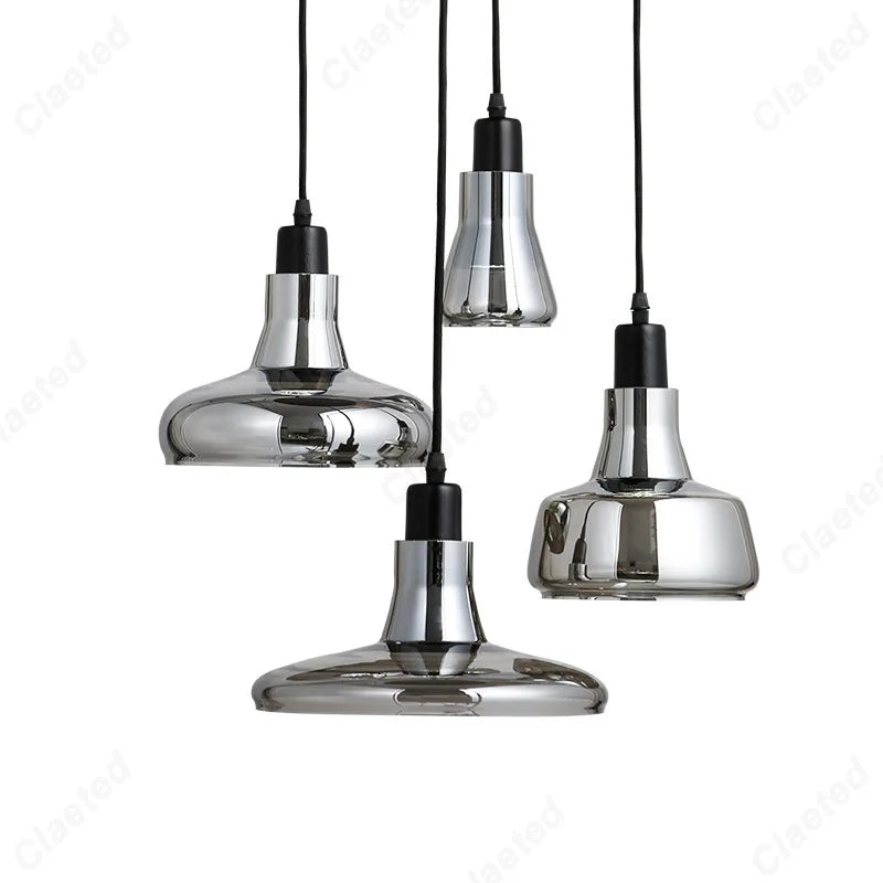 European Modern Minimalist LED Glass Chandelier Bar Restaurant Living Room Coffee Shop Bedroom Decorative Lighting