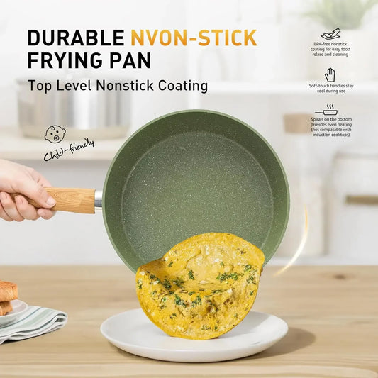 Nonstick 17 Piece Induction Granite Cookware Set With Pans