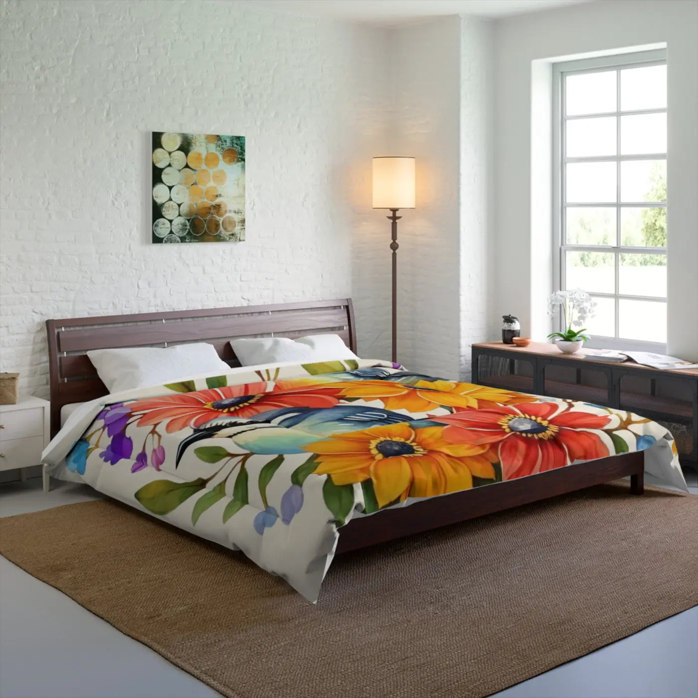 Floral Comforter – Soft Polyester Bedding - Dipaliz