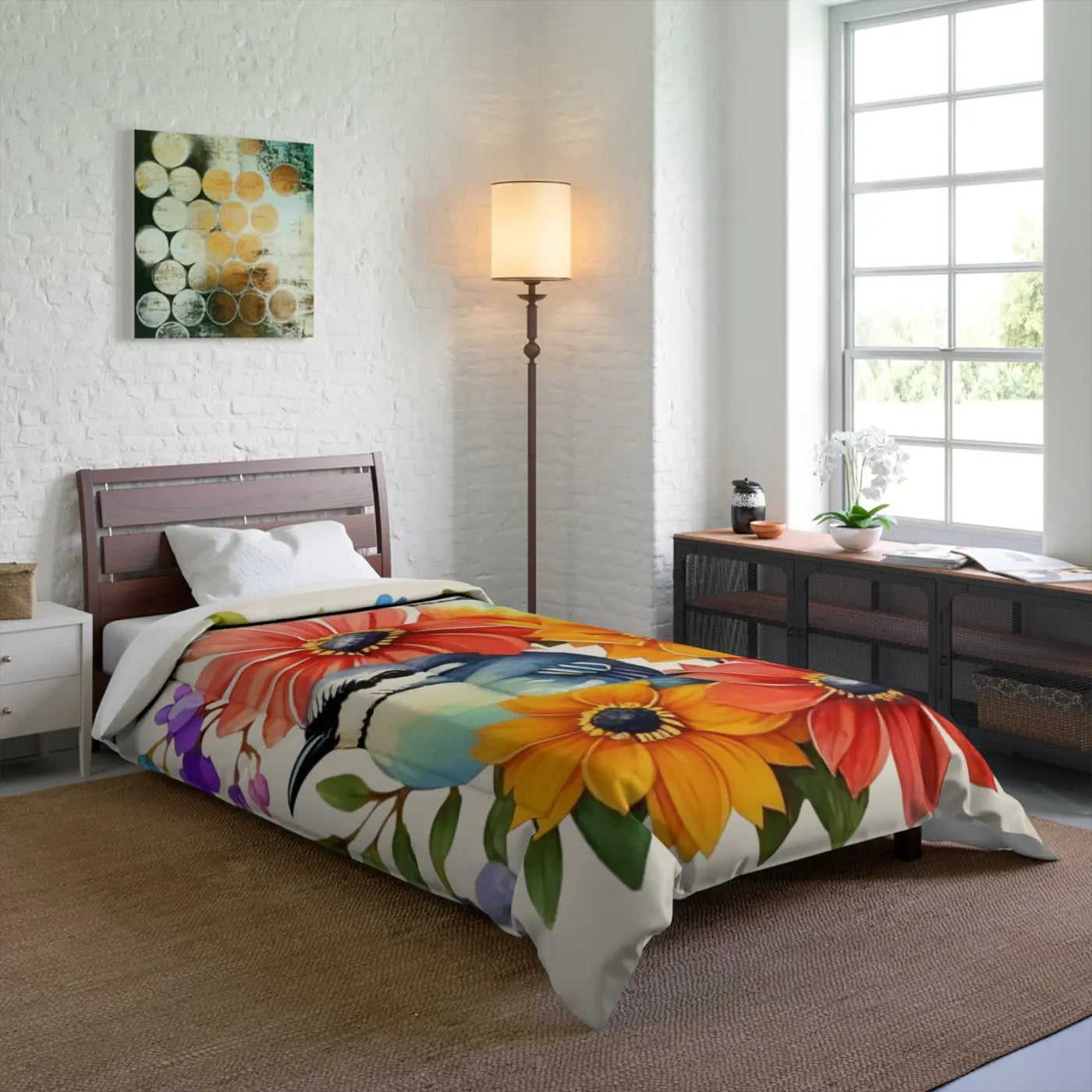 Floral Comforter – Soft Polyester Bedding - Dipaliz