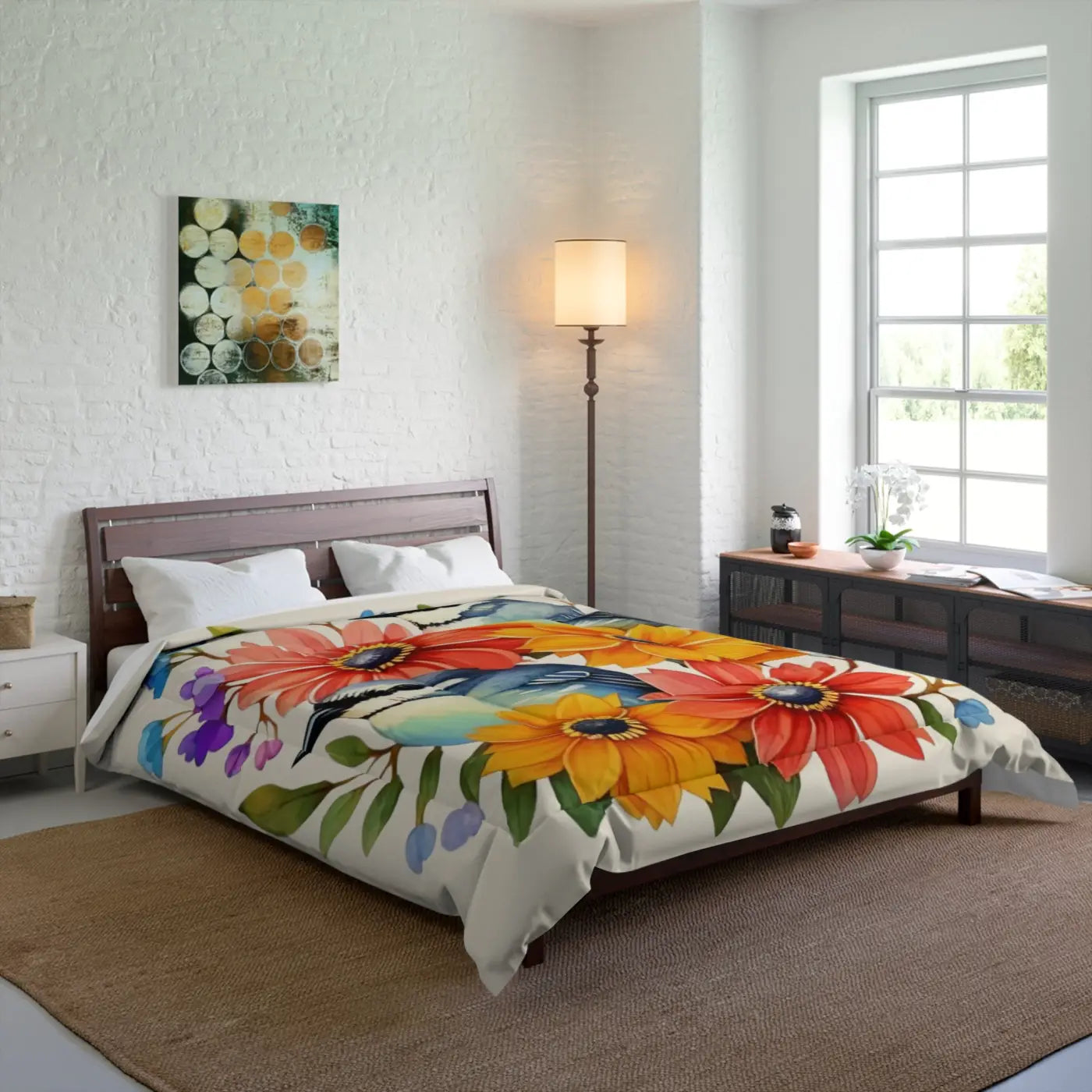 Floral Comforter – Soft Polyester Bedding - Dipaliz